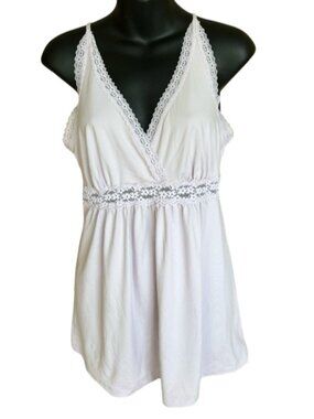 🌸4/$20🌸  La Vie En Rose Lilac Lace Trim Babydoll Cami | Soft Stretch Top